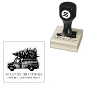 Custom Modern Firefighter Christmas Fire Truck  Rubberstempel (Gestempeld)