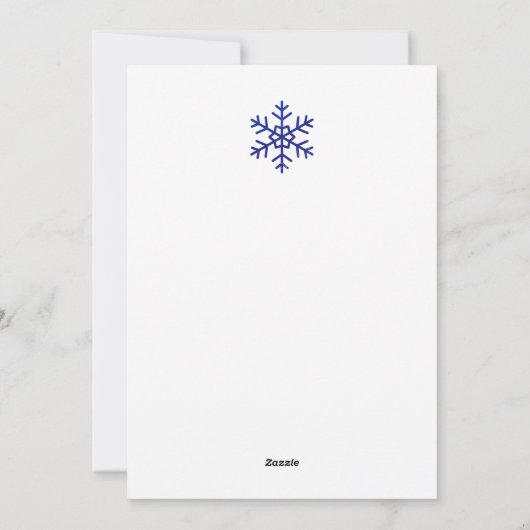 Custom Modern Foil Blue Christmas Holiday Card  Feestdagenkaart (Achterkant)
