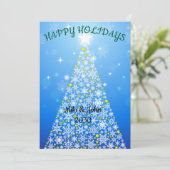Custom Modern Foil Gold Christmas Holiday Card Feestdagenkaart (Staand voorkant)