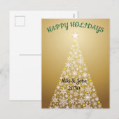 Custom Modern Folie Gold ChristmasHoliday Briefkaa Feestdagenkaart (Voorkant / Achterkant)