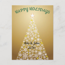 Custom Modern Folie Gold ChristmasHoliday Briefkaa Feestdagenkaart