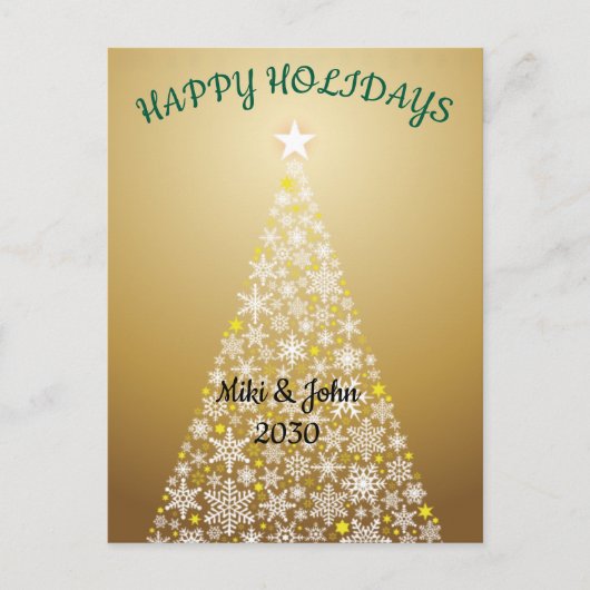 Custom Modern Folie Gold ChristmasHoliday Briefkaa Feestdagenkaart (Voorkant)