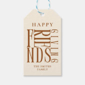 Custom Modern Friendsgiving Herfst Elegante gunst Cadeaulabel (Voorkant)
