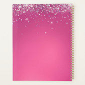 Custom Modern Fuchsia Roze Glitter 2025 Planner (Achterkant)