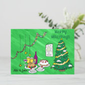 Custom Modern Fun Christmas Holiday Card Feestdagenkaart (Staand voorkant)