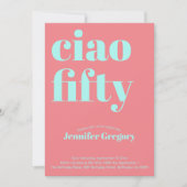 Custom Modern Fun Ciao Vijftig 50ste verjaardag Kaart (Voorkant)