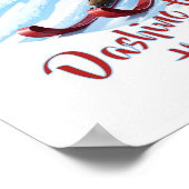 Custom Modern Funny Santa Claus Schattigee Kerst Poster (Hoek)