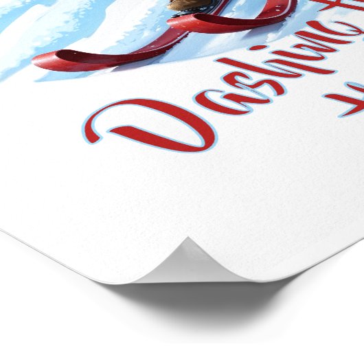 Custom Modern Funny Santa Claus Schattigee Kerst Poster (Hoek)