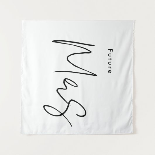 Custom Modern Future Mrs. Vrijgezellenfeest Wandkleed (Voorkant (horizontaal))