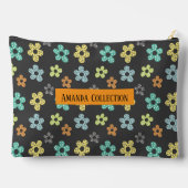 Custom modern girly floral pattern grey viory blue etui (Achterkant)