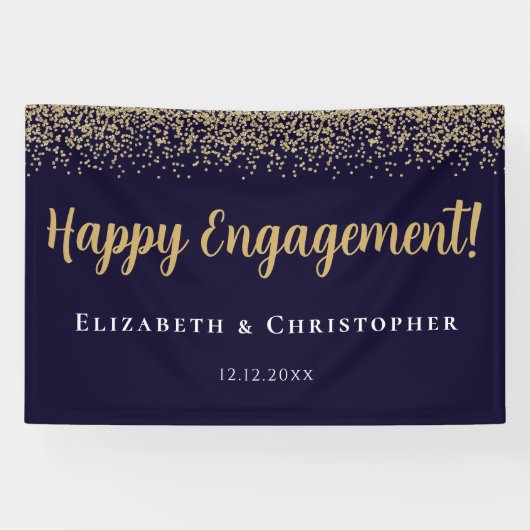 Custom Modern Gold Engagement Spandoek (Horizontaal)
