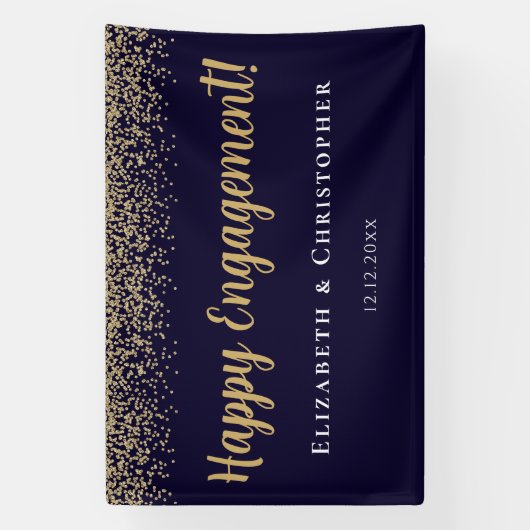 Custom Modern Gold Engagement Spandoek (Verticaal)