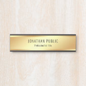 Custom Modern Gold Look Glamoureuze Sjabloon Deurbordje (Voorkant)