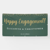 Custom Modern Goud Verloving Spandoek (Horizontaal)