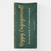 Custom Modern Goud Verloving Spandoek (Verticaal)