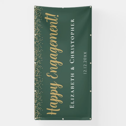 Custom Modern Goud Verloving Spandoek (Verticaal)