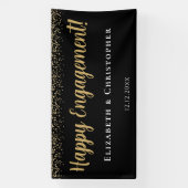 Custom Modern Goud Verloving Spandoek (Verticaal)