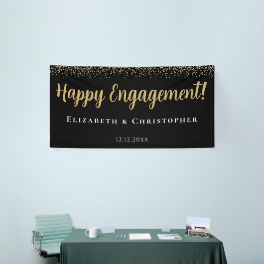 Custom Modern Goud Verloving Spandoek (Beurs)