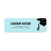 Custom Modern Grad Hat and Tassel Graduation Etiket (Voorkant)