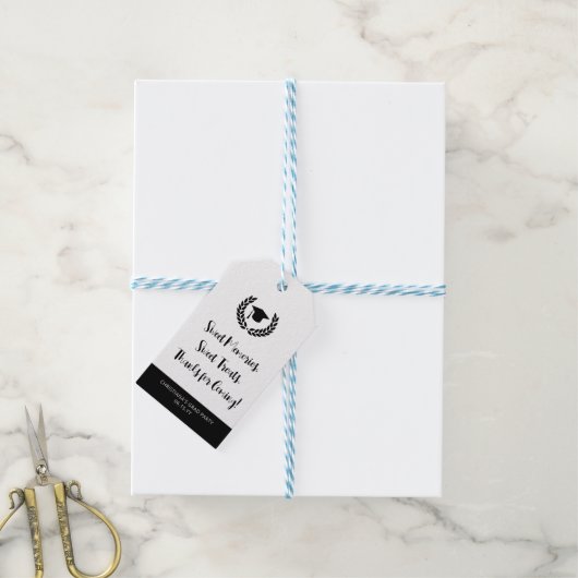 Custom Modern Graduation Party Dank u Cadeaulabel (Met Touw)