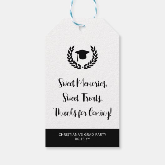 Custom Modern Graduation Party Dank u Cadeaulabel (Achterkant)
