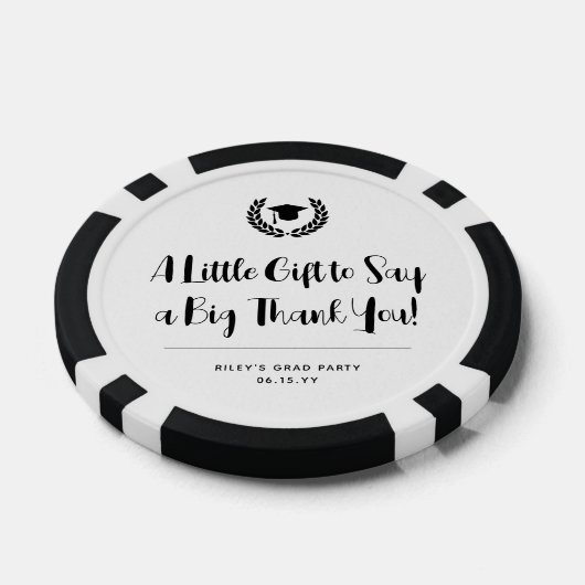 Custom Modern Graduation Party Dank u Poker Chips (Enkel)
