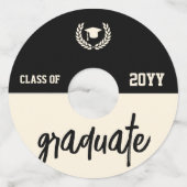 Custom Modern Graduation Party Wijnglaslabel (Voorkant)