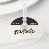 Custom Modern Graduation Party Wijnglaslabel (Dichtbij)