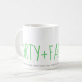 Custom Modern Green 40 Fabulous Birthday Gift Koffiemok (Voorkant links)