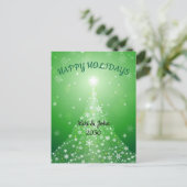 Custom Modern Green Christmas Holiday Briefkaart (Staand voorkant)