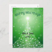 Custom Modern Green Christmas Holiday Briefkaart (Voorkant / Achterkant)