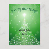 Custom Modern Green Christmas Holiday Briefkaart (Voorkant)