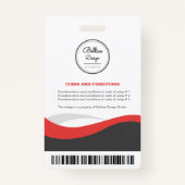 Custom Modern Grey Employee ID Kaart met barcode Badge (Achterkant)