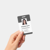 Custom Modern Grey Employee ID Kaart met barcode Badge (Handheld)