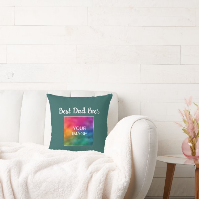 Custom Modern Hand Script Sjabloon Beste Papa Ooit Kussen (Bank)