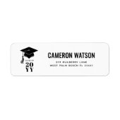 Custom Modern Hat and Tassel Graduation Etiket (Voorkant)