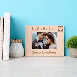 Custom Modern Heart Art, bruid en bruidegom Gegraveerde Lijstjes