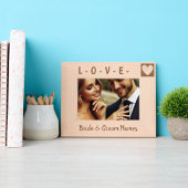 Custom Modern Heart Art, bruid en bruidegom Gegraveerde Lijstjes