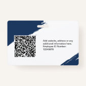 Custom Modern ID Card Simple QR Arc Photo Brush Badge (Achterkant)