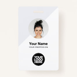 Custom Modern ID Kaart, Minimalist Photo Name Logo Badge