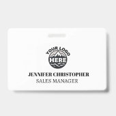 Custom Modern ID Minimalist Employee Business logo Badge (Achterkant)