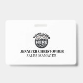Custom Modern ID Minimalist Employee Business logo Badge (Voorkant)