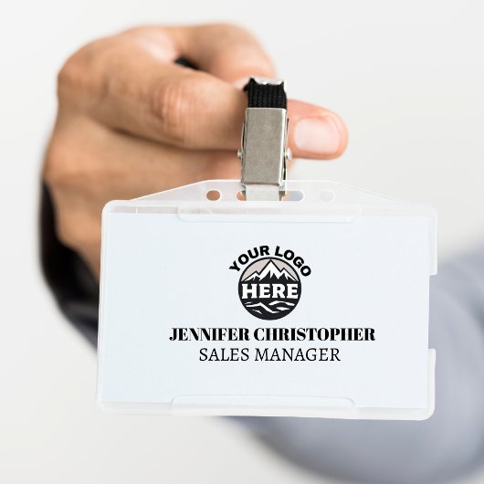 Custom Modern ID Minimalist Employee Business logo Badge