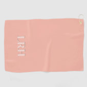 Custom Modern Initiaal Eenvoudig Monogram Perzik R Golfhanddoek (Horizontaal)