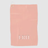 Custom Modern Initiaal Eenvoudig Monogram Perzik R Golfhanddoek (Voorkant)