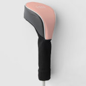 Custom Modern Initiaal Eenvoudig Monogram Perzik R Golfheadcover (Schuin)