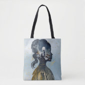 Custom Modern Inspirerend Quote Blauwe Waterverf Tote Bag (Voorkant)