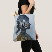 Custom Modern Inspirerend Quote Blauwe Waterverf Tote Bag (Dichtbij)