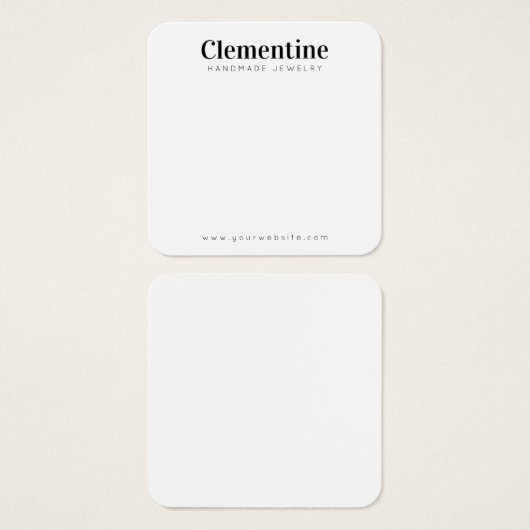 Custom Modern Jewelry Cards Vierkante Visitekaartjes (Voorkant /achterkant)