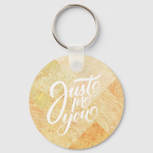 Custom Modern Just for You Moderne Champagne Sleutelhanger (Voorkant)